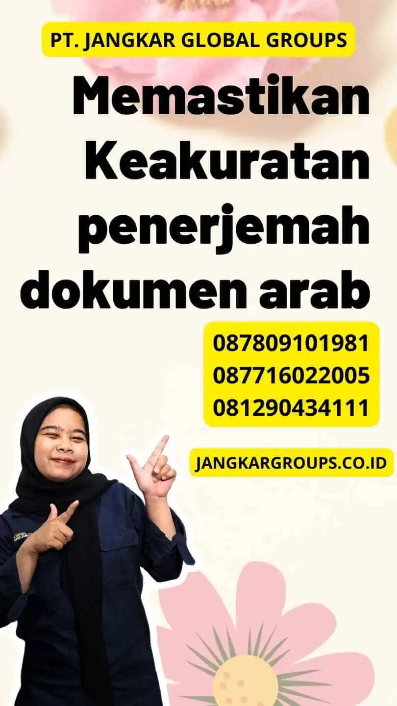 Memastikan Keakuratan penerjemah dokumen arab