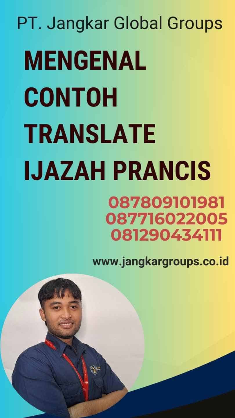 Mengenal Contoh Translate Ijazah Prancis