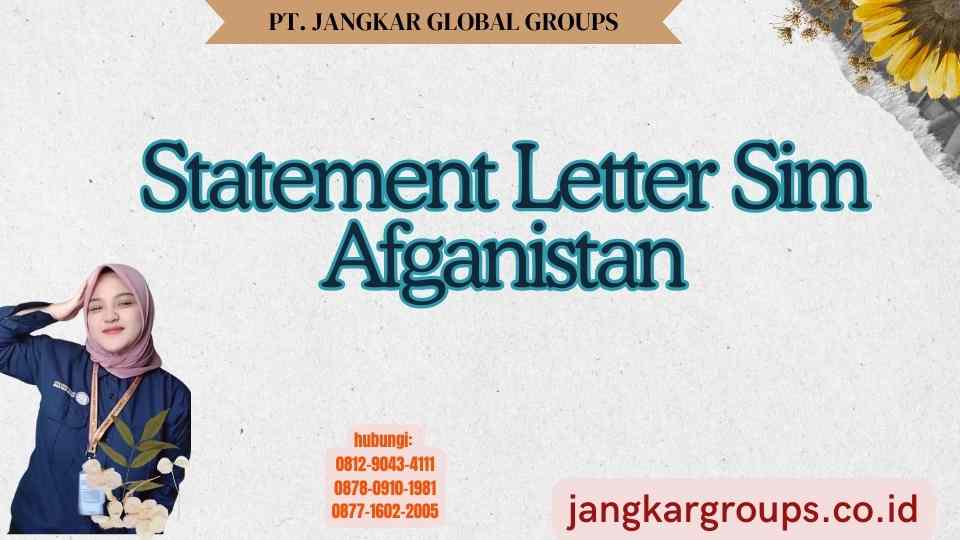 Statement Letter Sim Afganistan