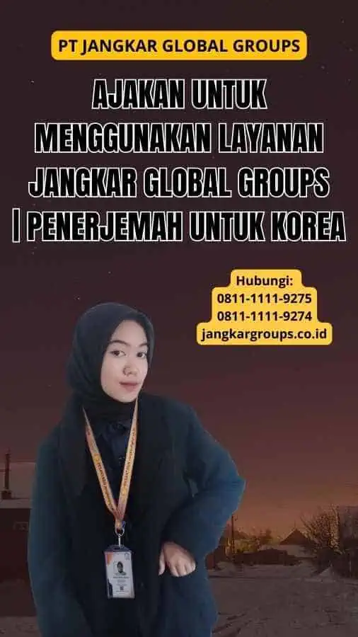 Ajakan untuk Menggunakan Layanan Jangkar Global Groups | Penerjemah Untuk Korea