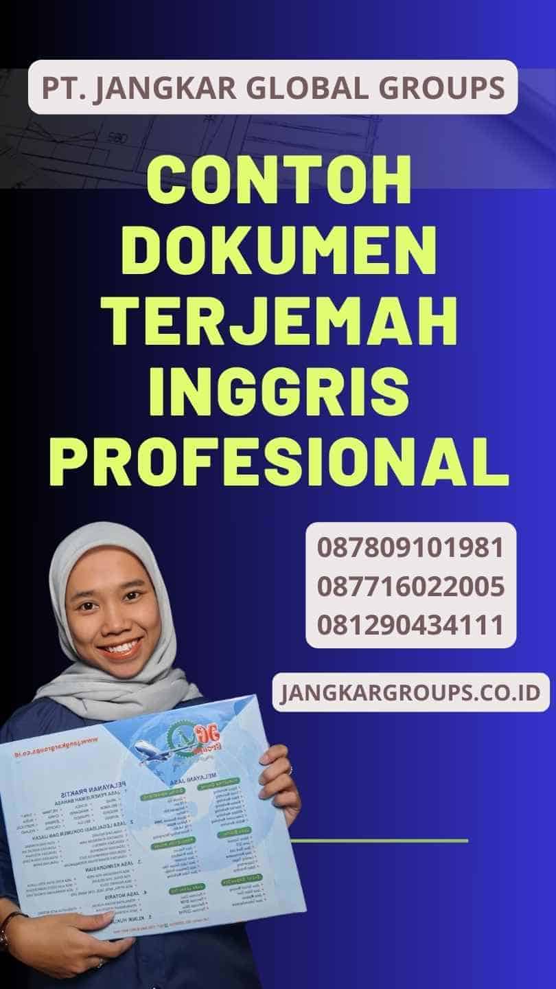 Contoh Dokumen Terjemah Inggris Profesional