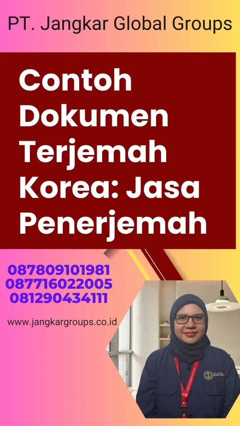 Contoh Dokumen Terjemah Korea: Jasa Penerjemah