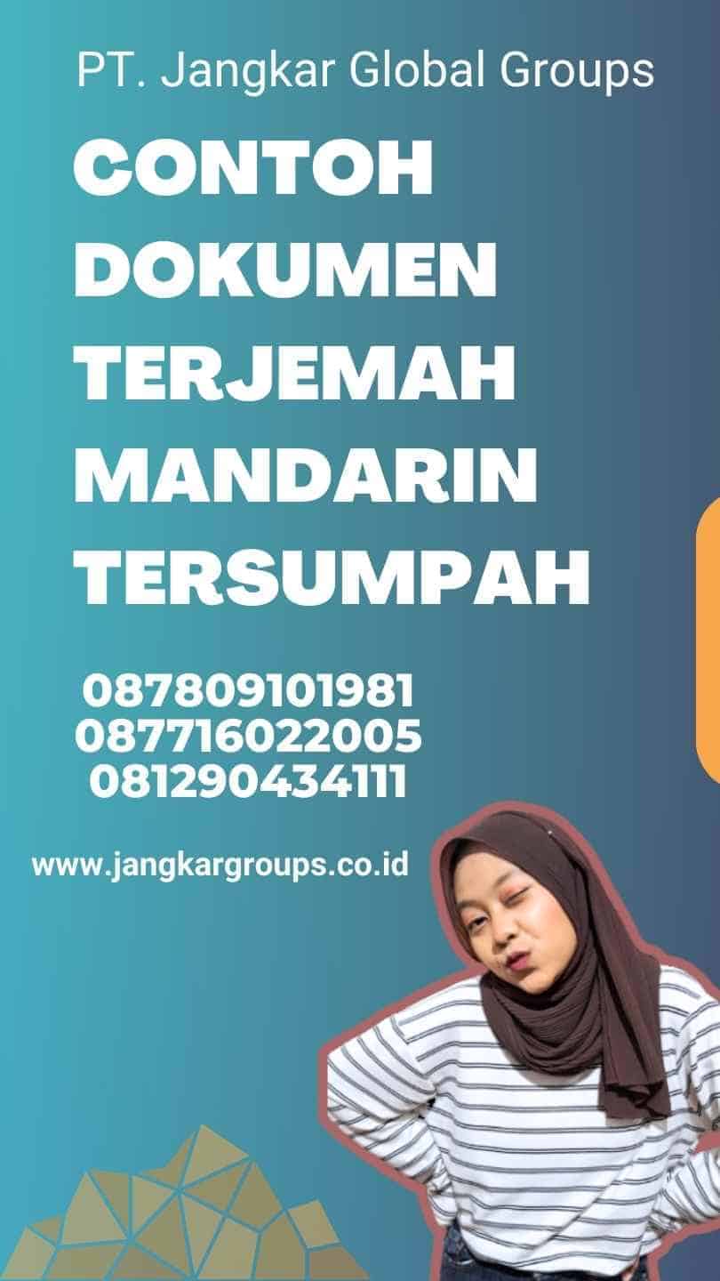 Contoh Dokumen Terjemah Mandarin Tersumpah