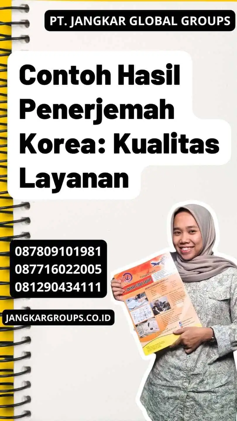 Contoh Hasil Penerjemah Korea: Kualitas Layanan