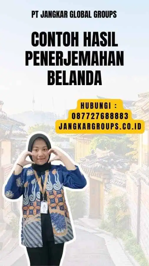 Contoh Hasil Penerjemahan Belanda