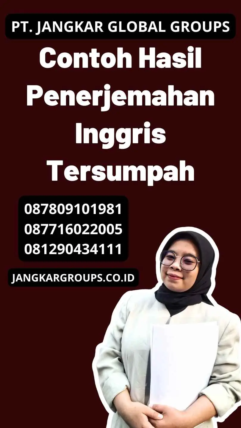 Contoh Hasil Penerjemahan Inggris Tersumpah