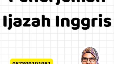 Contoh Penerjemah Ijazah Inggris