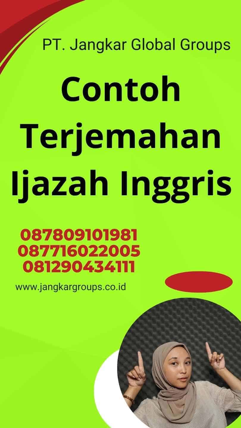 Contoh Terjemahan Ijazah Inggris 