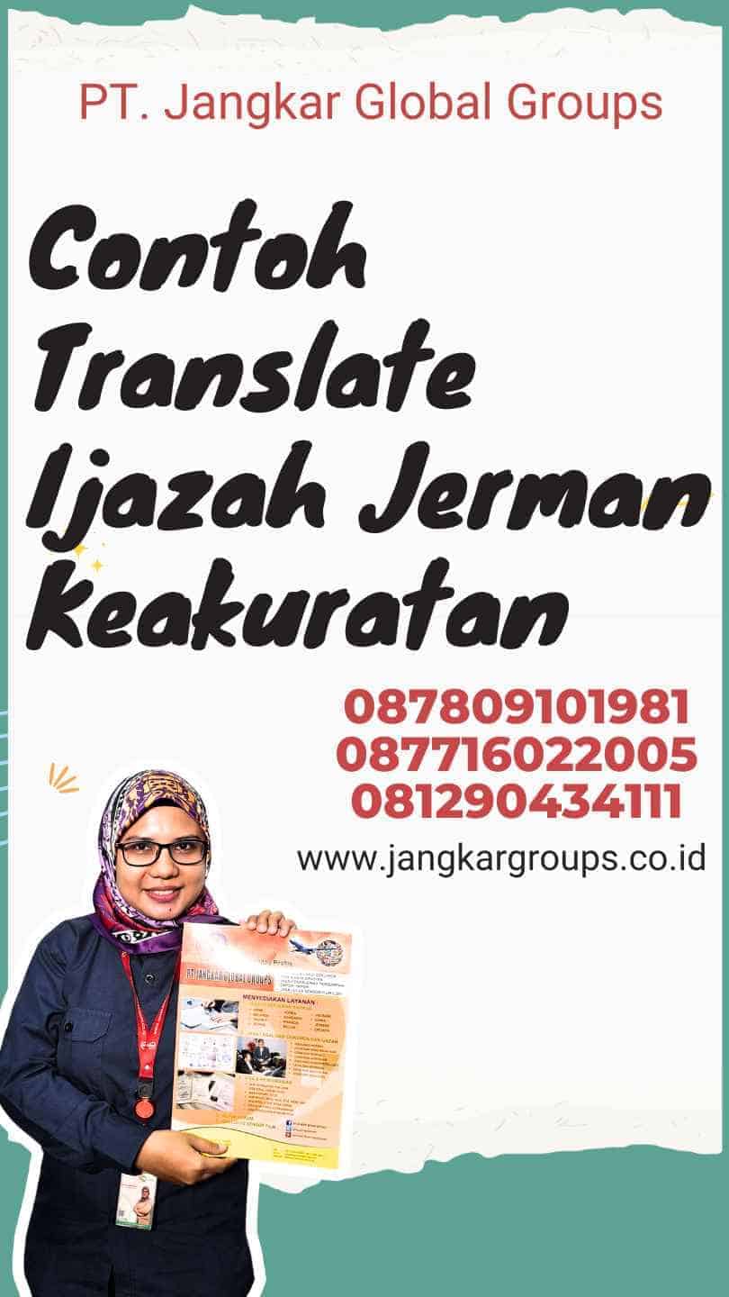 Contoh Translate Ijazah Jerman Keakuratan