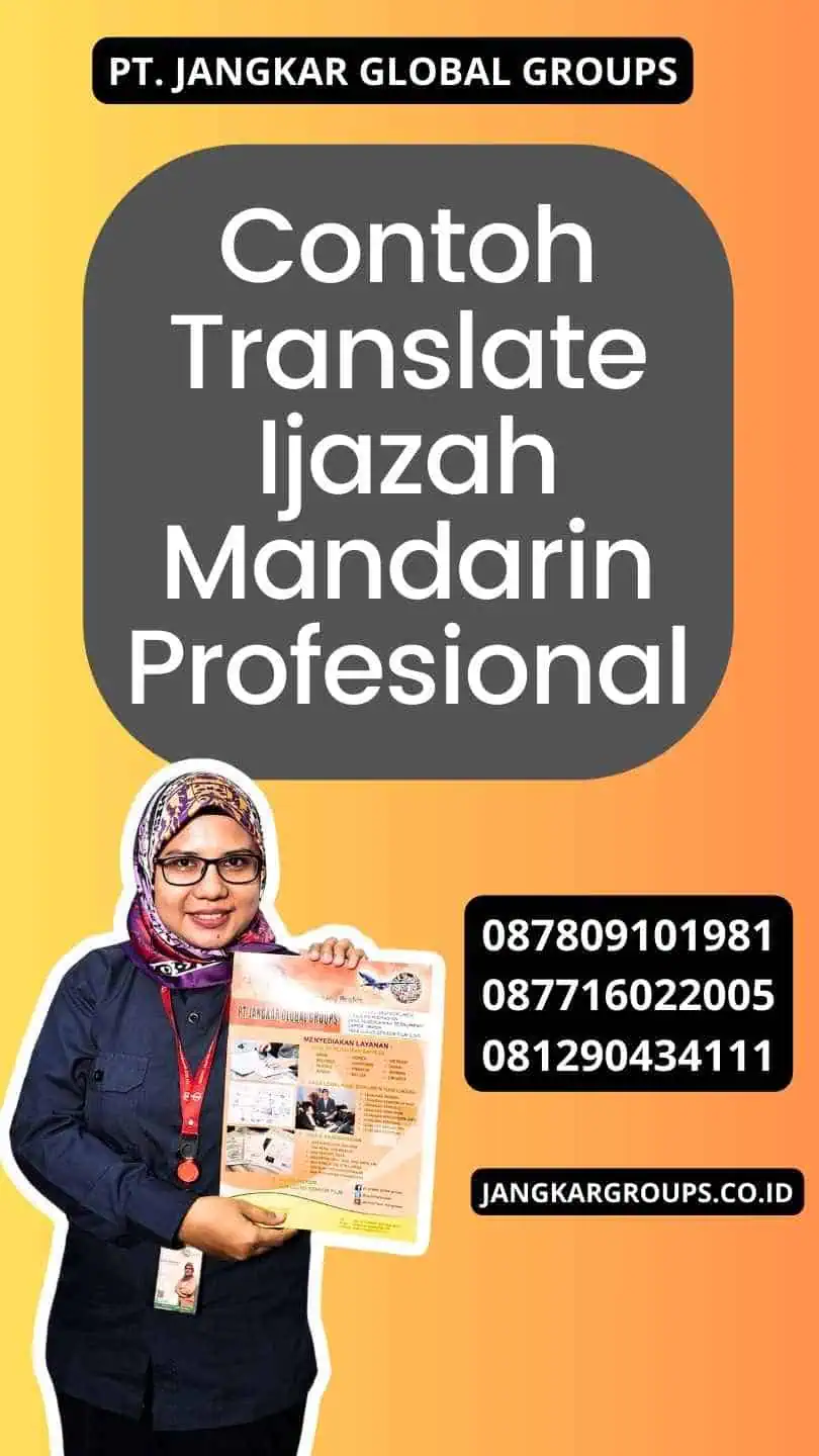 Contoh Translate Ijazah Mandarin Profesional