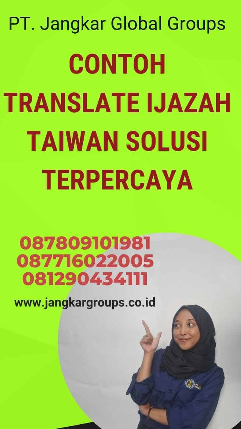 Contoh Translate Ijazah Taiwan Solusi Terpercaya