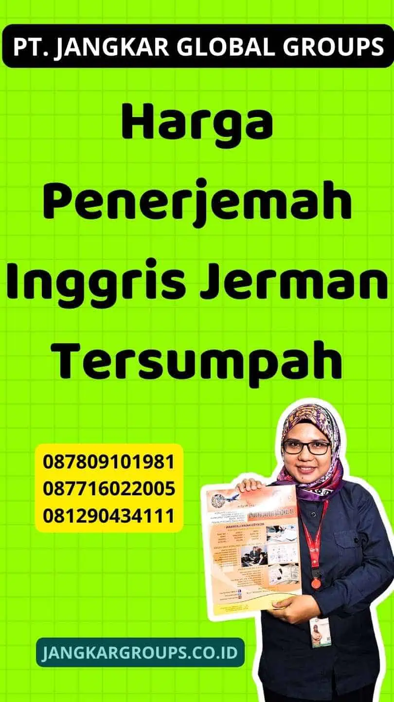 Harga Penerjemah Inggris Jerman Tersumpah