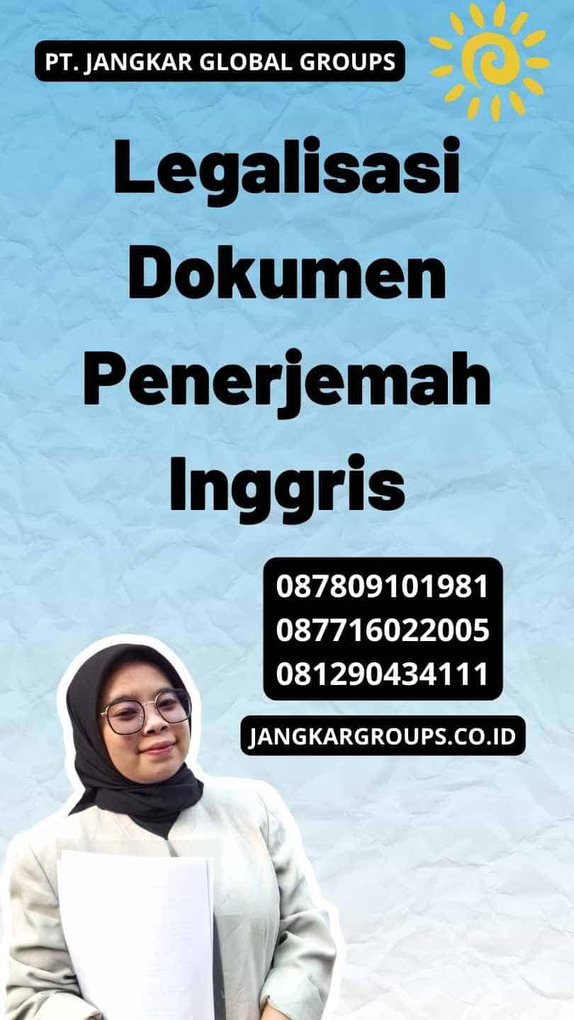 Legalisasi Dokumen Penerjemah Inggris