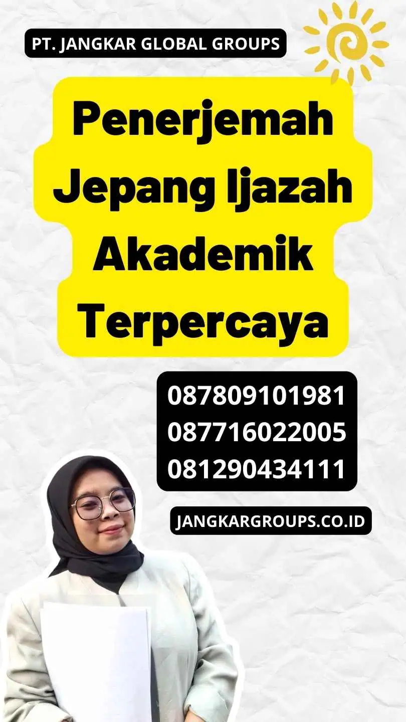 Penerjemah Jepang Ijazah Akademik Terpercaya