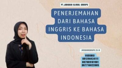 Penerjemahan Dari Bahasa Inggris Ke Bahasa Indonesia