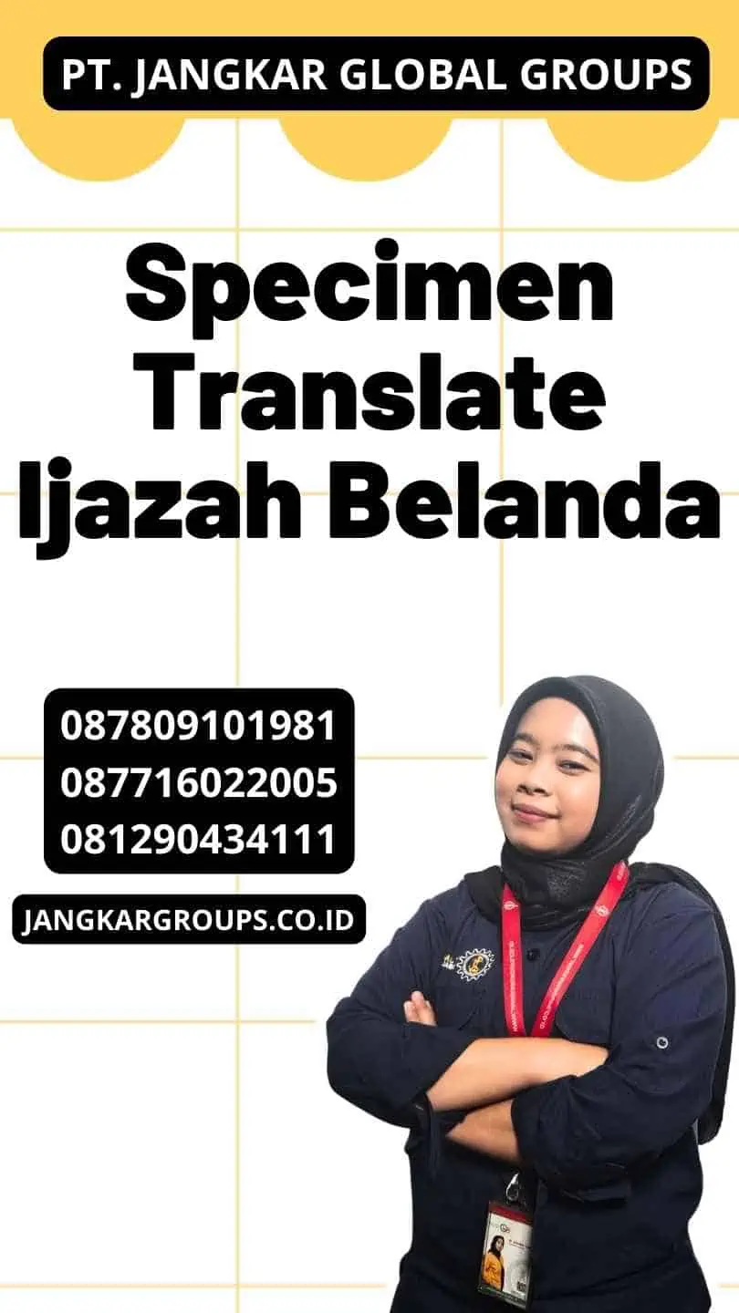 Specimen Translate Ijazah Belanda