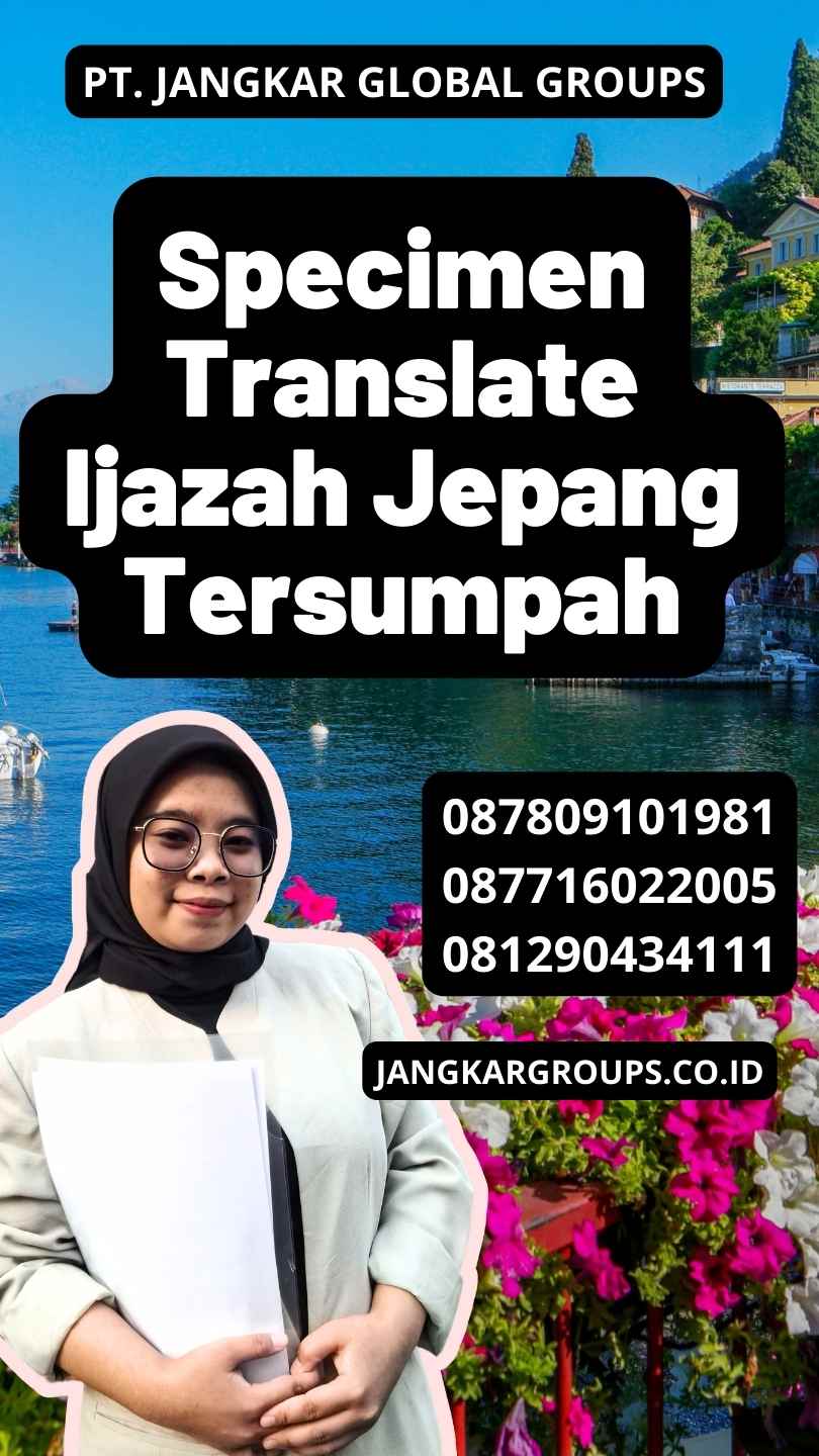 Specimen Translate Ijazah Jepang Tersumpah