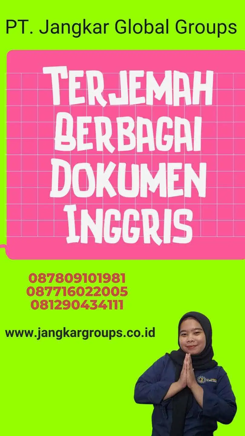 Terjemah Berbagai Dokumen Inggris