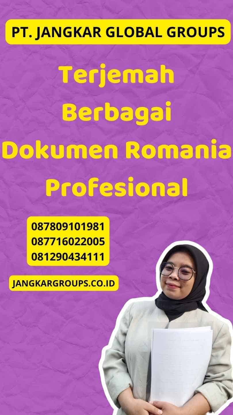 Terjemah Berbagai Dokumen Romania Profesional