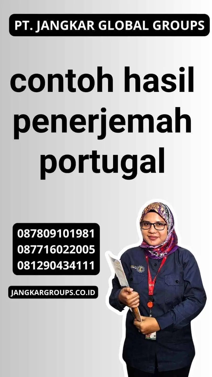 contoh hasil penerjemah portugal