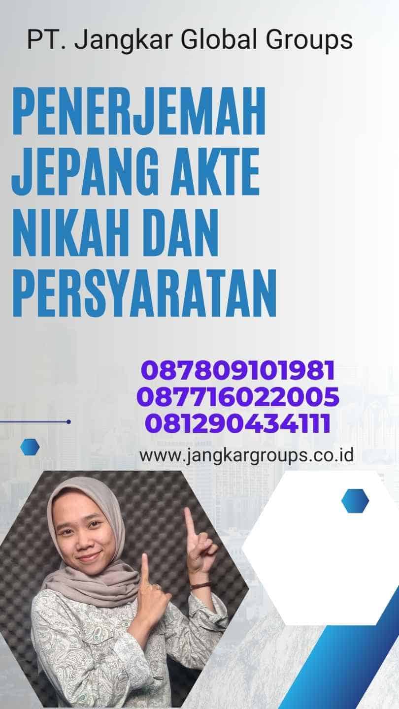 penerjemah jepang akte nikah dan Persyaratan