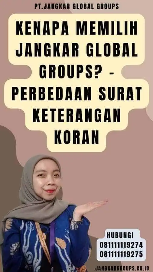 Kenapa Memilih Jangkar Global Groups - Perbedaan Surat Keterangan Koran