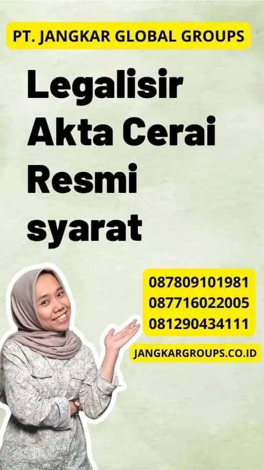 Legalisir Akta Cerai Resmi syarat