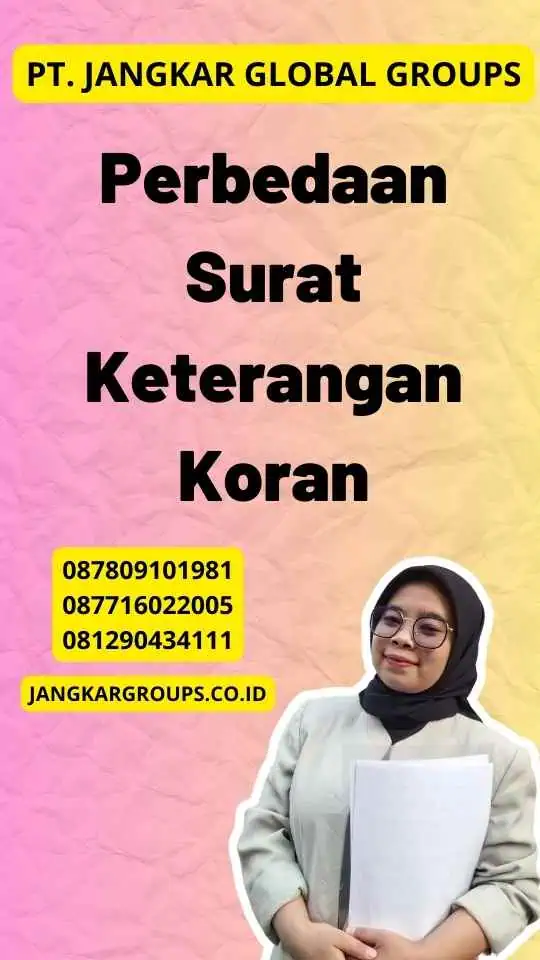 Perbedaan Surat Keterangan Koran