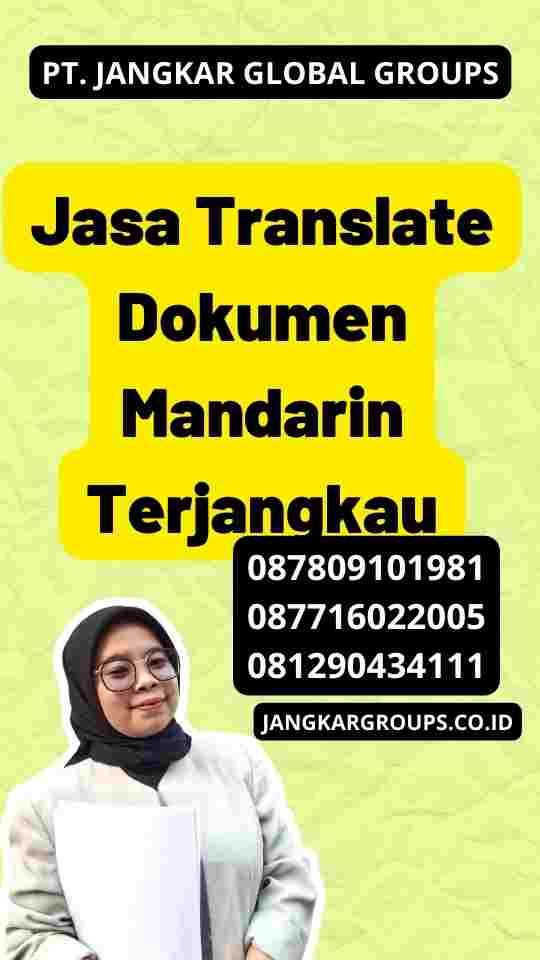 Jasa Translate Dokumen Mandarin Terjangkau