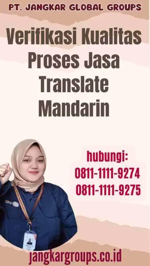 Verifikasi Kualitas Proses Jasa Translate Mandarin