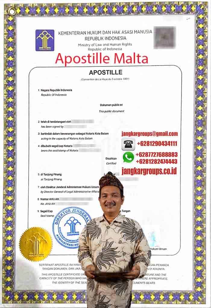 Contoh Apostille Malta