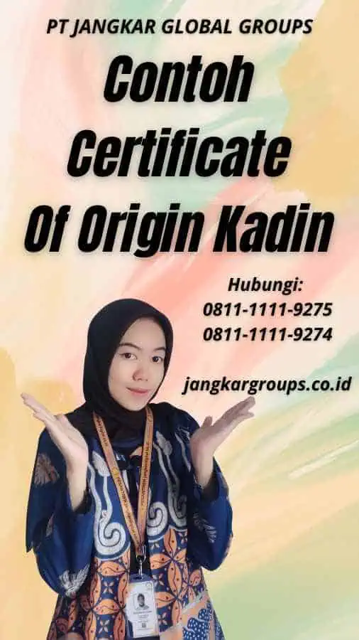 Contoh Certificate Of Origin Kadin