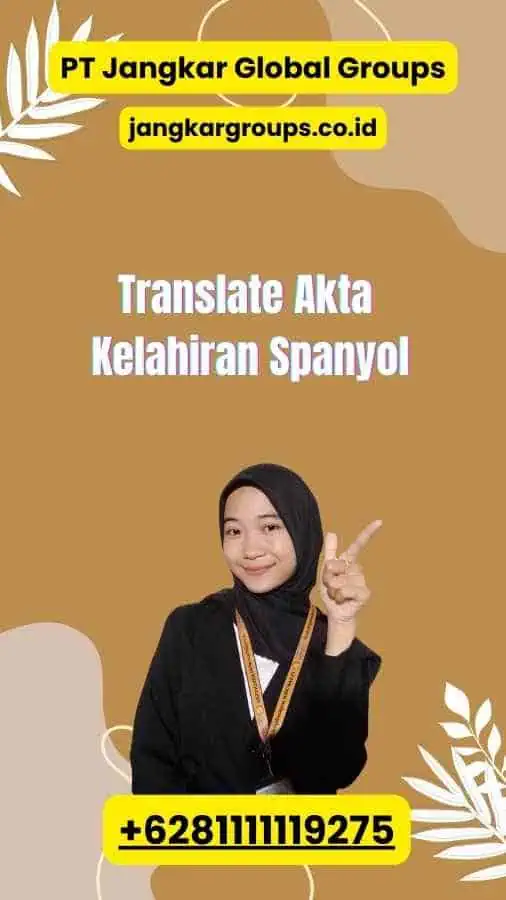 Translate Akta Kelahiran Spanyol