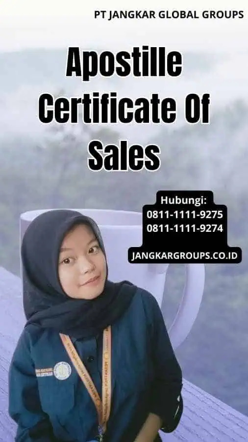 Apostille Certificate Of Sales