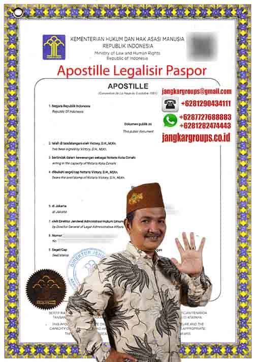 Contoh Apostille Legalisir Paspor