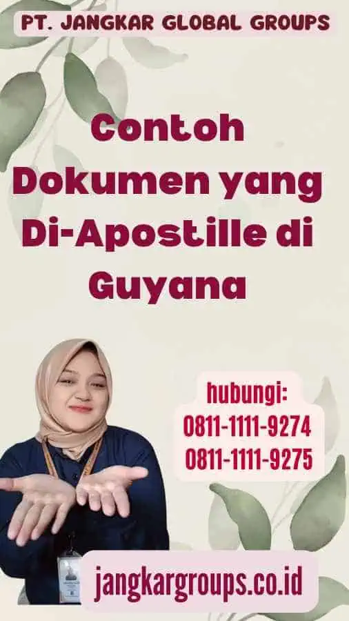 Contoh Dokumen yang Di-Apostille di Guyana