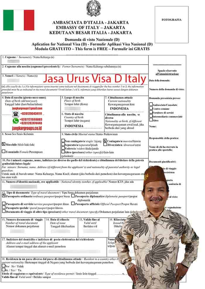 Contoh Form Visa D Italy