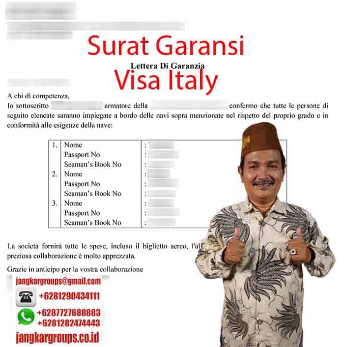 Contoh Surat Garansi Visa Italy