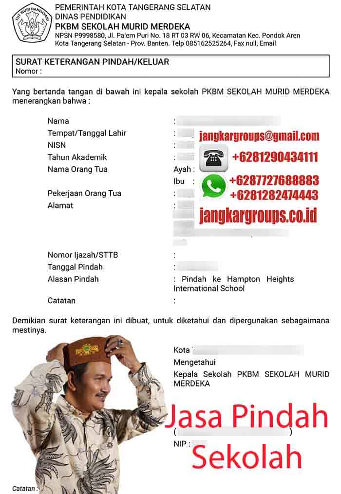 Dapodikdasmen Surat Keterangan Pindah Sekolah