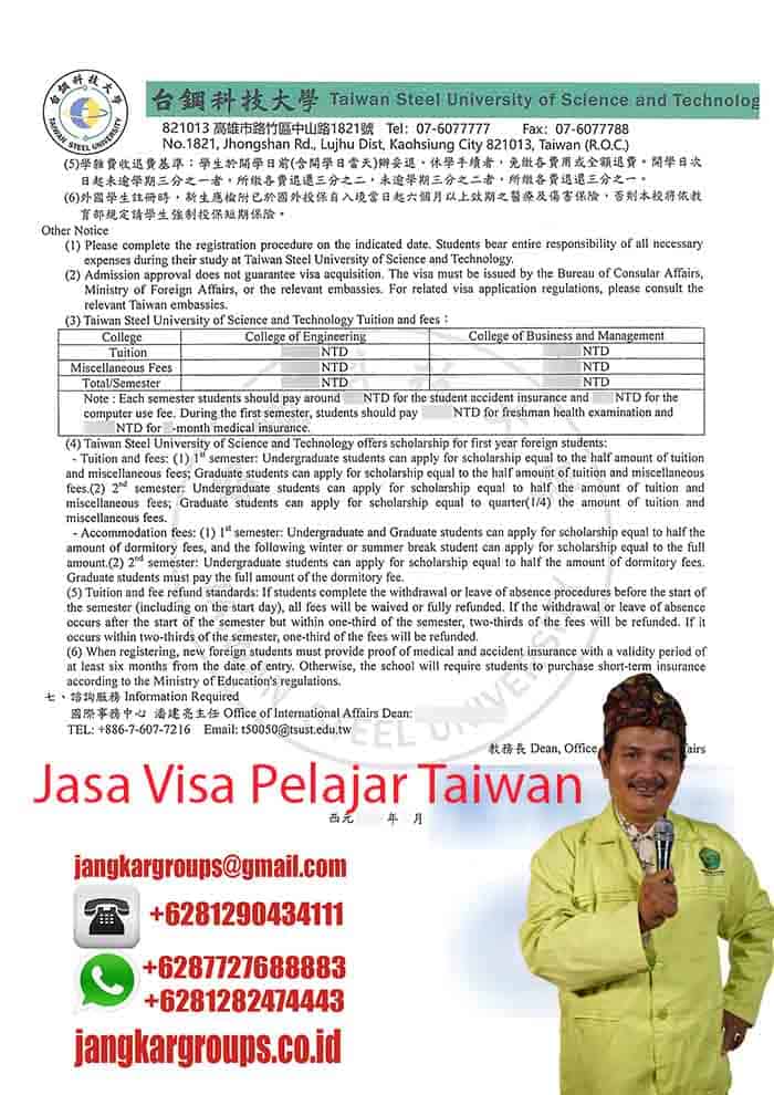 Jasa Visa Pelajar Taiwan