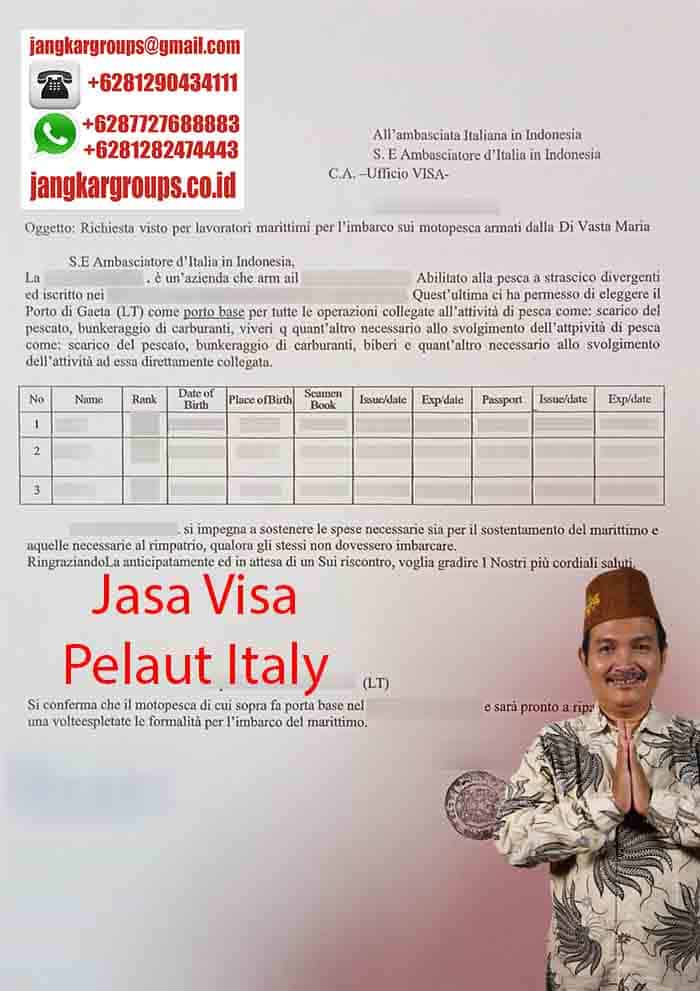 Jasa Visa Pelaut Italy