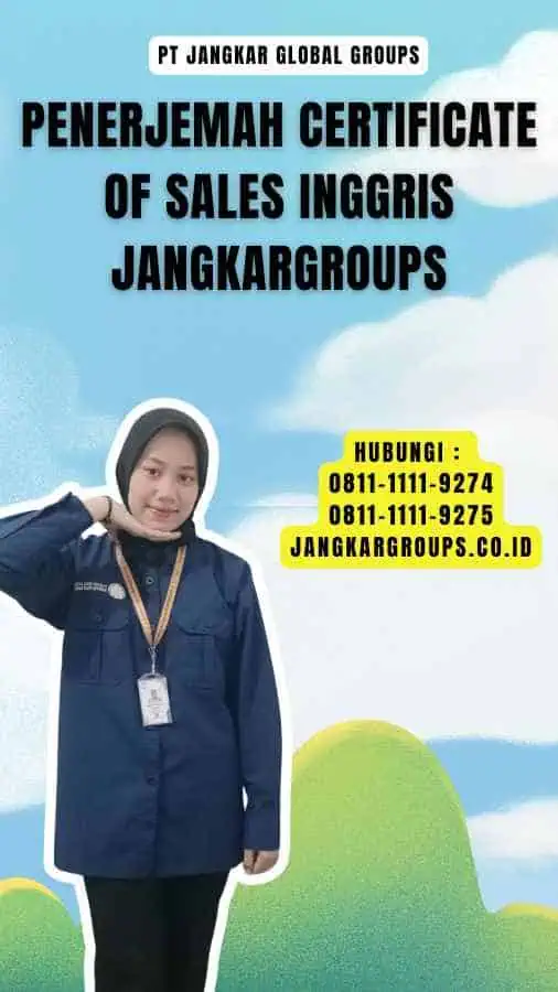 Penerjemah Certificate Of Sales Inggris Jangkargroups