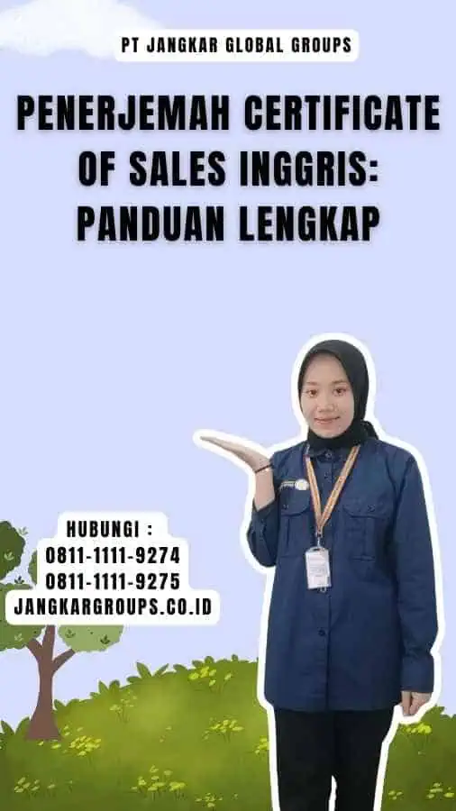 Penerjemah Certificate Of Sales Inggris Panduan Lengkap