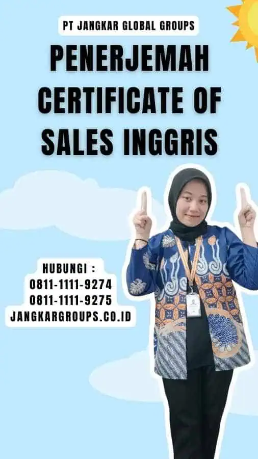 Penerjemah Certificate Of Sales Inggris