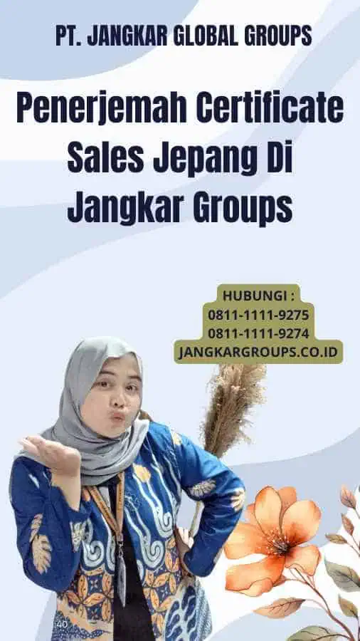 Penerjemah Certificate Sales Jepang Di Jangkar Groups