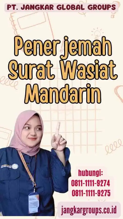 Penerjemah Surat Wasiat Mandarin