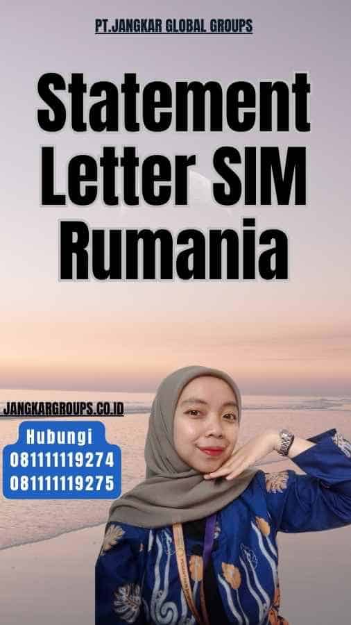 Statement Letter SIM Rumania