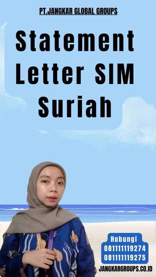 Statement Letter SIM Suriah