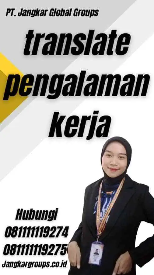 translate pengalaman kerja