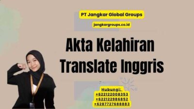 Akta Kelahiran Translate Inggris